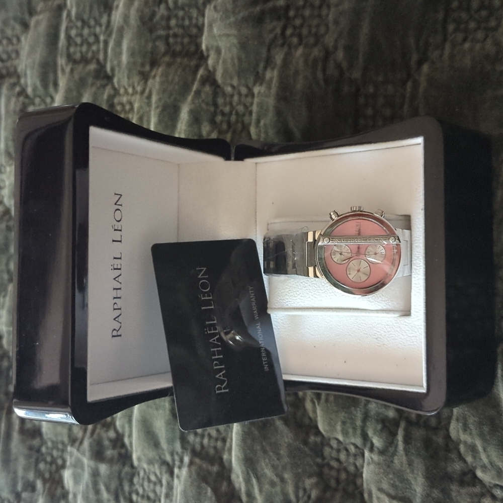 Raphael Leon stainless steel pink face limited edition watch